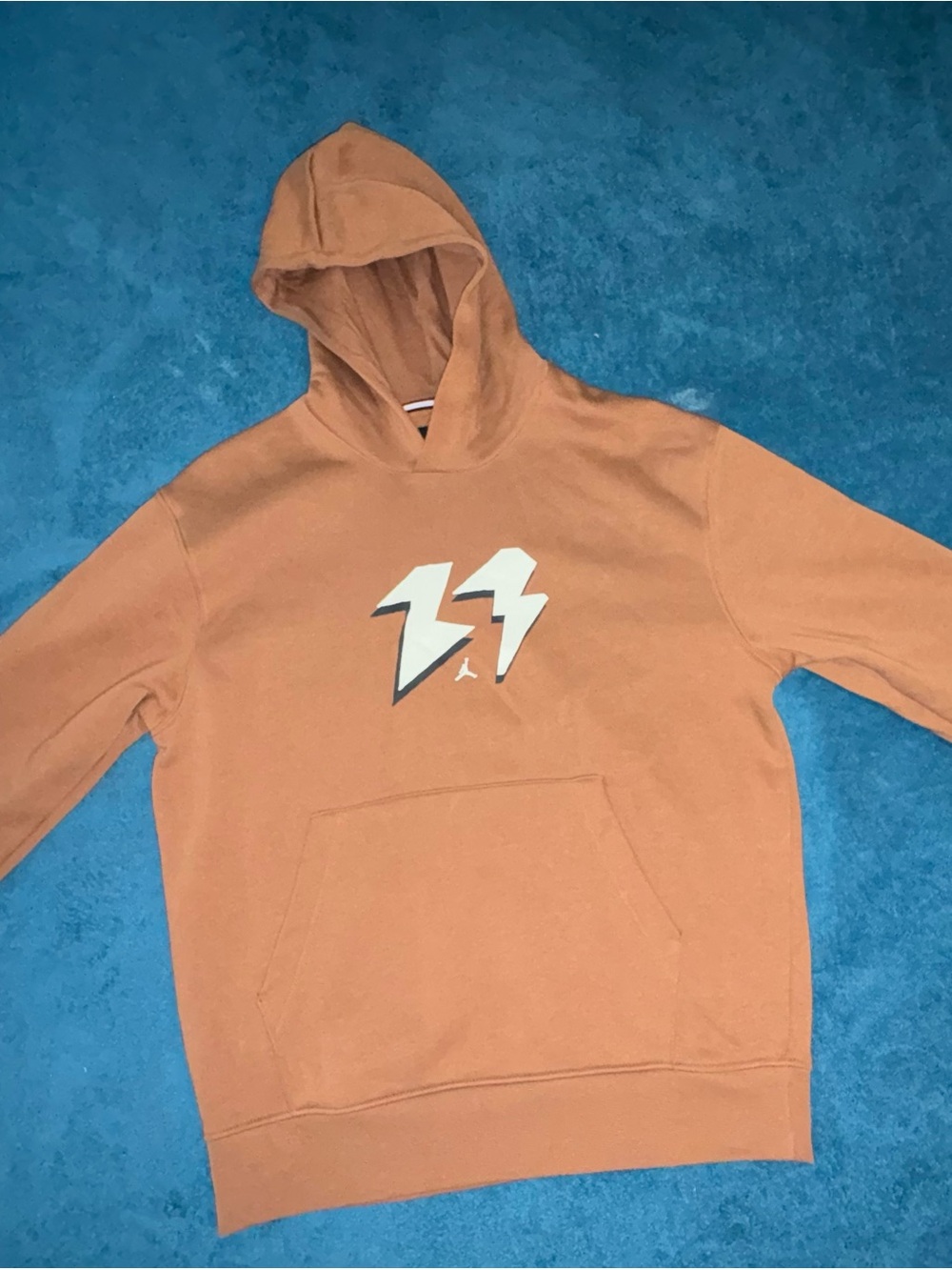 Jordan Men's Tan Hoodie with White Graphic